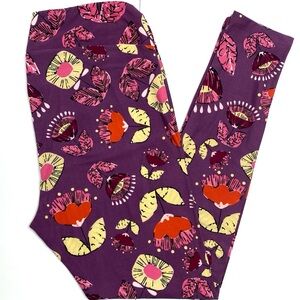 LULAROE Tall & Curvy TC Leggings PLUS Size Purple Print
